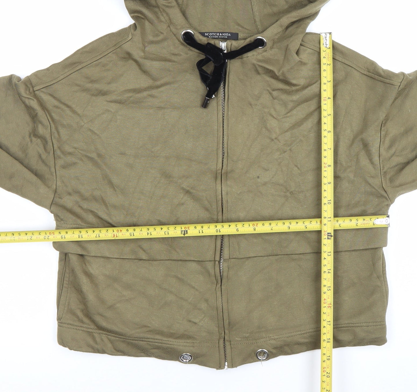 Scotch & Soda Women’s Khaki Full Zip Hoodie XS Cotton Blend