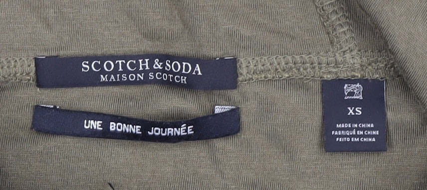 Scotch & Soda Women’s Khaki Full Zip Hoodie XS Cotton Blend