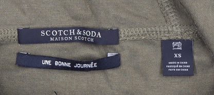 Scotch & Soda Women’s Khaki Full Zip Hoodie XS Cotton Blend