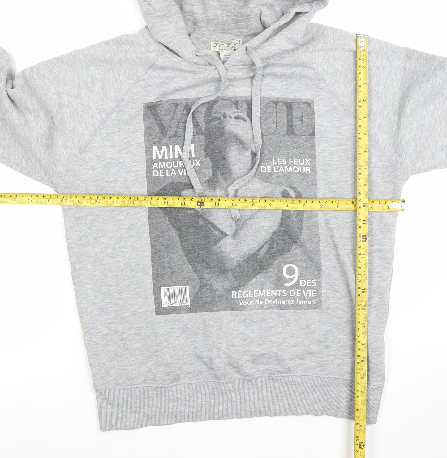 Cotton On Women's Grey Graphic Print Pullover Hoodie Size M