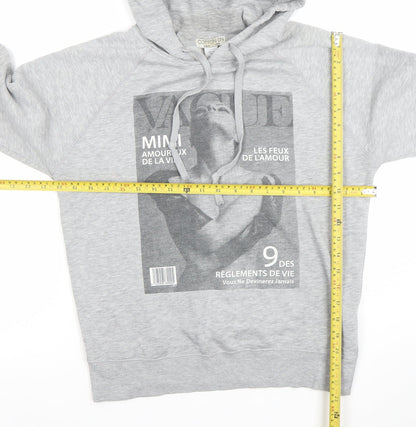 Cotton On Women's Grey Graphic Print Pullover Hoodie Size M
