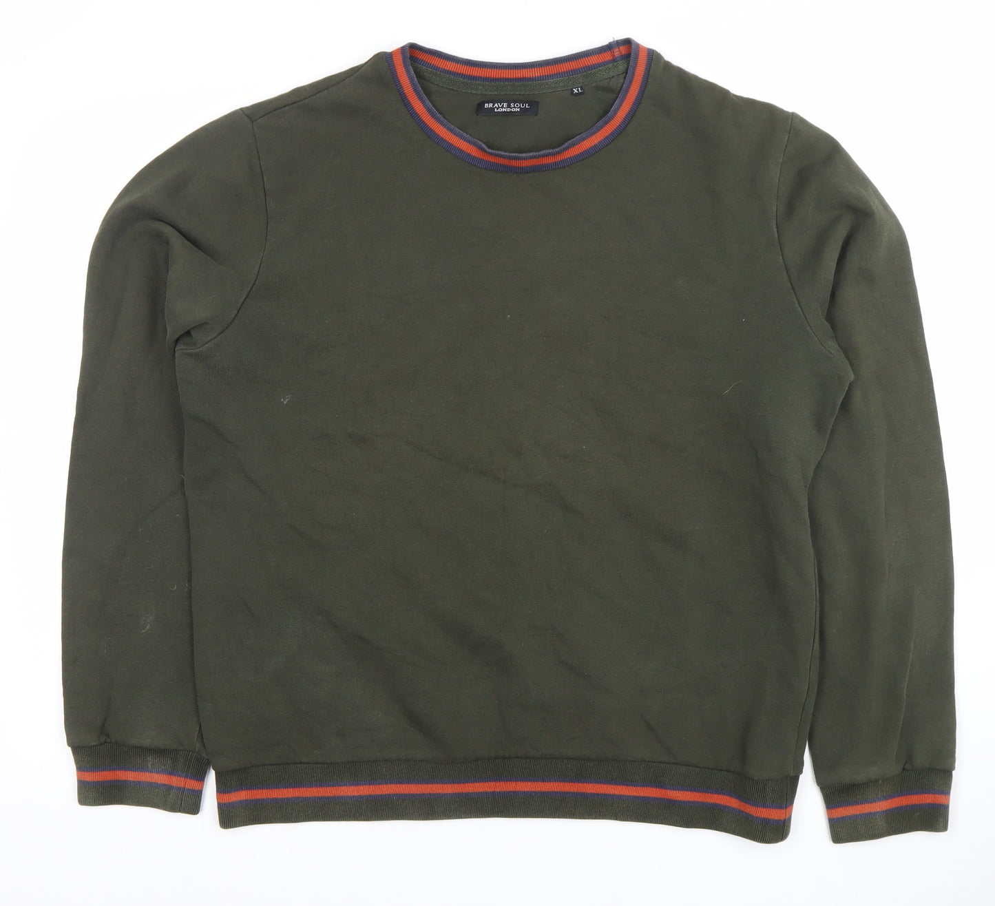 Brave Soul Men’s Green XL Crew Neck Pullover Sweatshirt