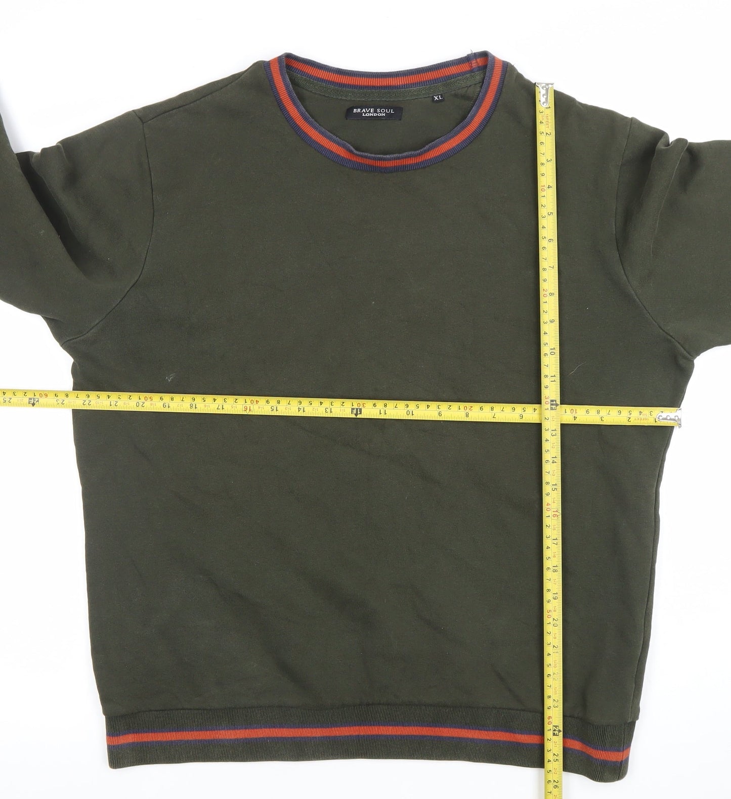 Brave Soul Men’s Green XL Crew Neck Pullover Sweatshirt