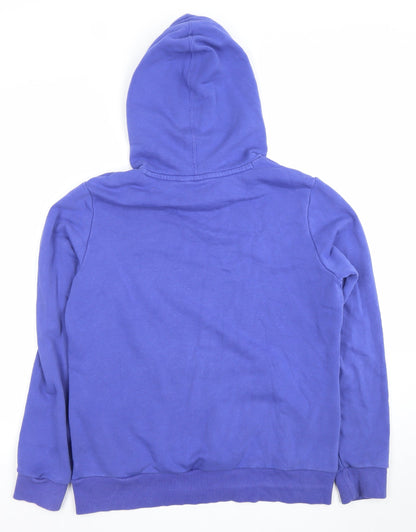 Puma Women's Blue Pullover Hoodie Size 14 Embroidered Logo Cotton