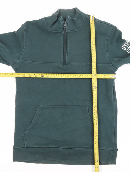 Gym+Coffee Men's Green 1/2 Zip Fleece Sweatshirt Size S Regular Fit