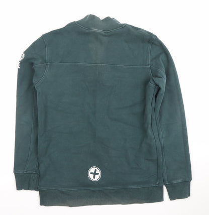 Gym+Coffee Men's Green 1/2 Zip Fleece Sweatshirt Size S Regular Fit