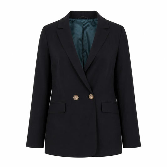 Topshop Womens Black Double-Breasted Blazer Jacket UK 10