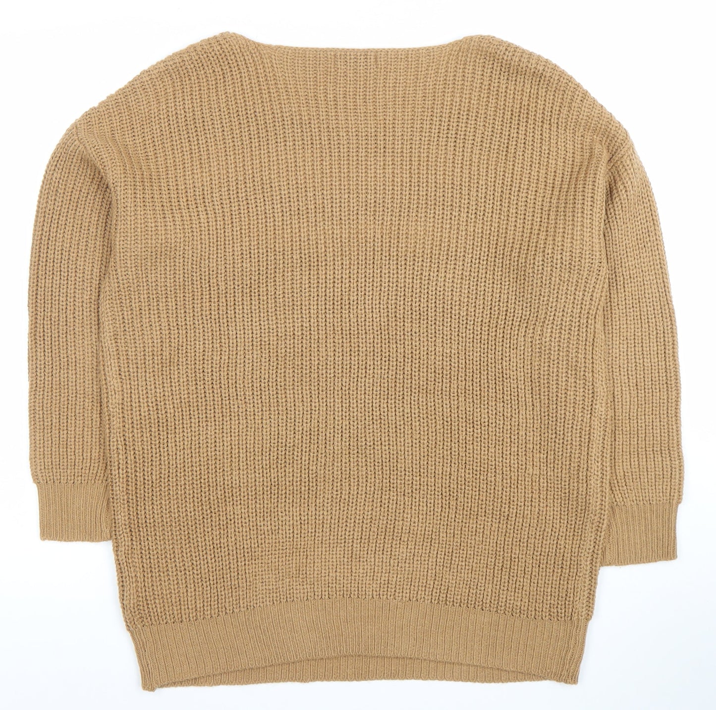 JD Williams Women’s Beige Striped Chunky Knit Scoop Neck Pullover Jumper Size S