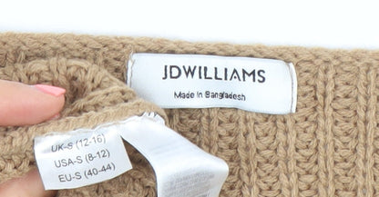 JD Williams Women’s Beige Striped Chunky Knit Scoop Neck Pullover Jumper Size S