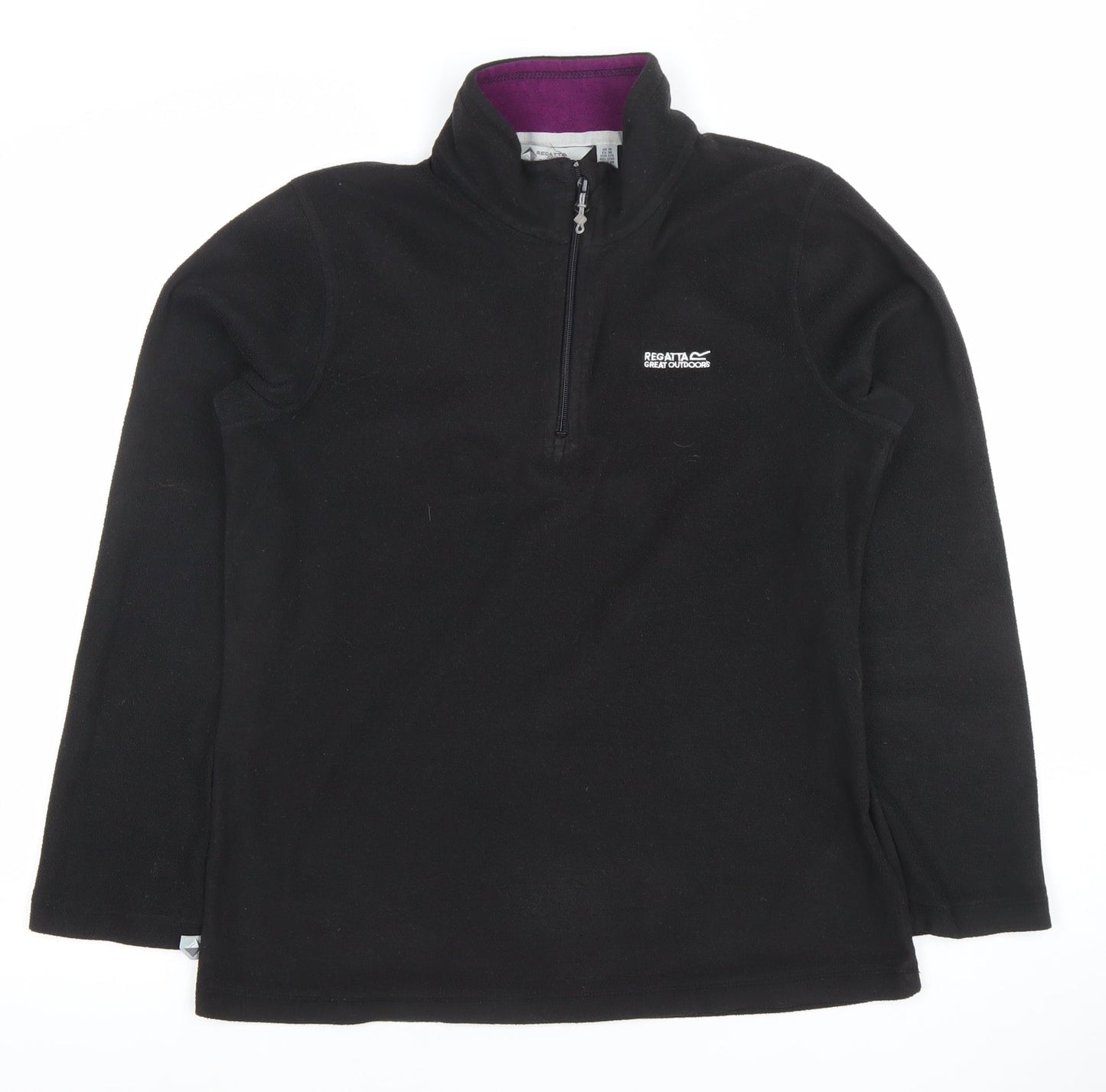 Regatta Great Outdoors Women's Black Fleece Pullover UK 10 1/4 Zip