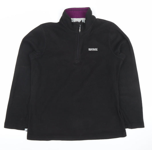 Regatta Great Outdoors Women's Black Fleece Pullover UK 10 1/4 Zip