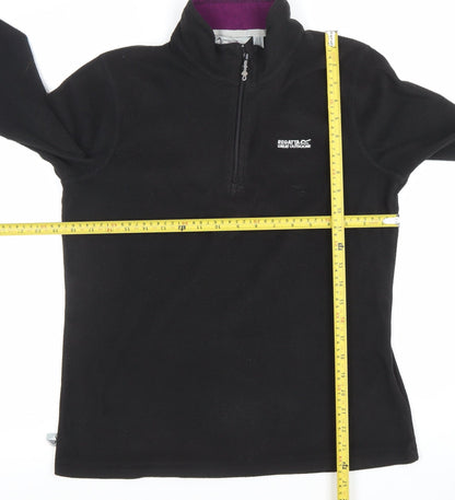 Regatta Great Outdoors Women's Black Fleece Pullover UK 10 1/4 Zip