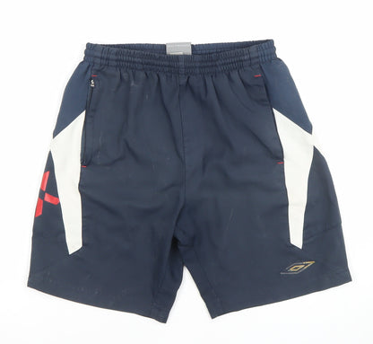 Umbro Boys Blue Athletic Football Shorts Size 146 Quick Dry Sportswear