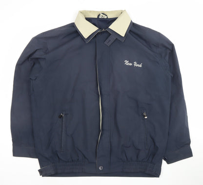 Men’s Blue New York Polyester Lined Basic Jacket Size L