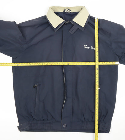 Men’s Blue New York Polyester Lined Basic Jacket Size L