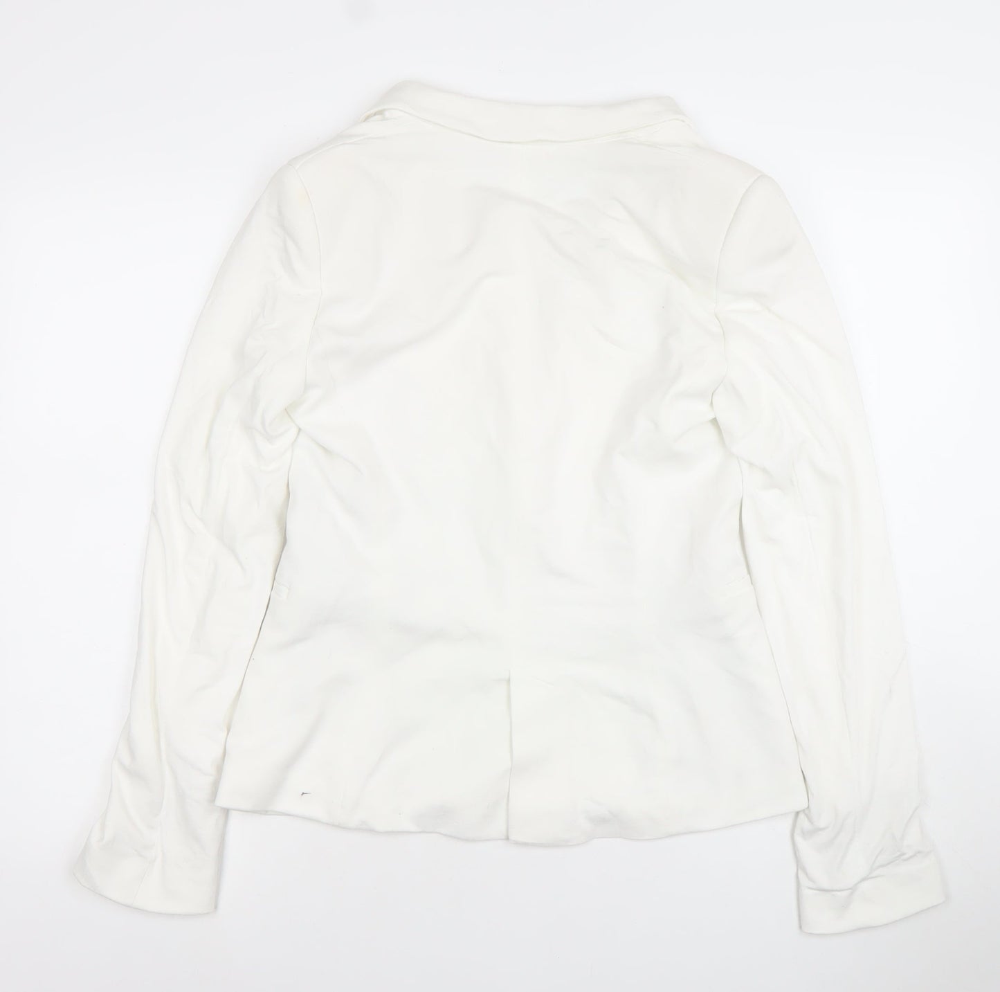 Zara Basic Women Ivory Regular Fit One-Button Blazer Size 10