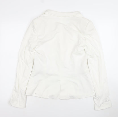 Zara Basic Women Ivory Regular Fit One-Button Blazer Size 10