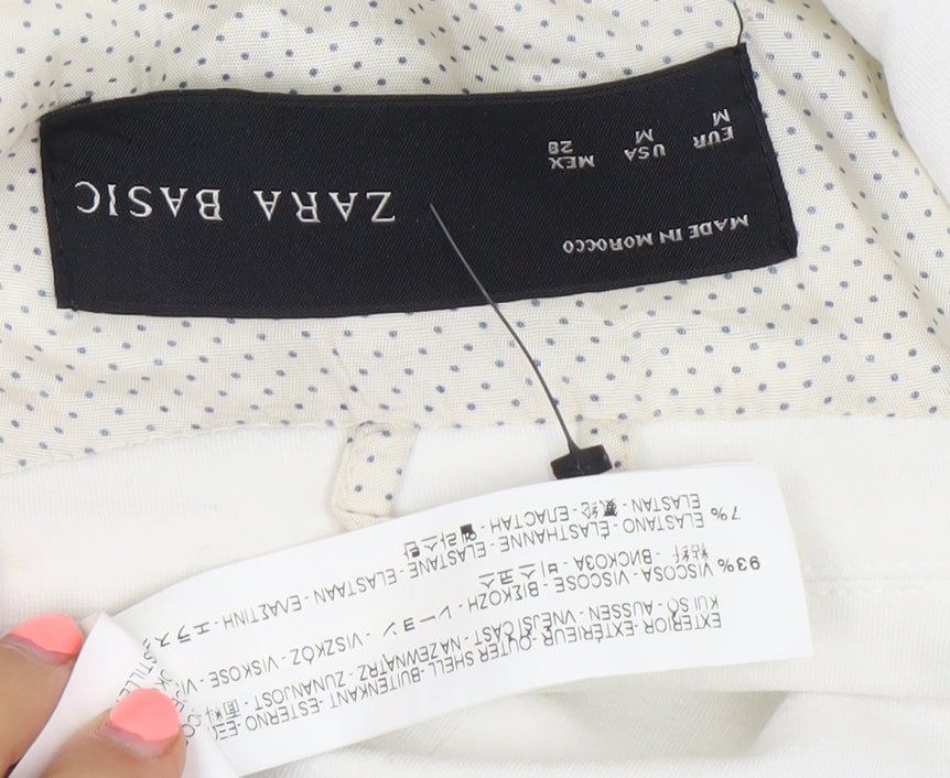 Zara Basic Women Ivory Regular Fit One-Button Blazer Size 10