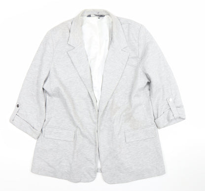 SOSANDAR Womens Grey Size 12 Classic Blazer Jacket