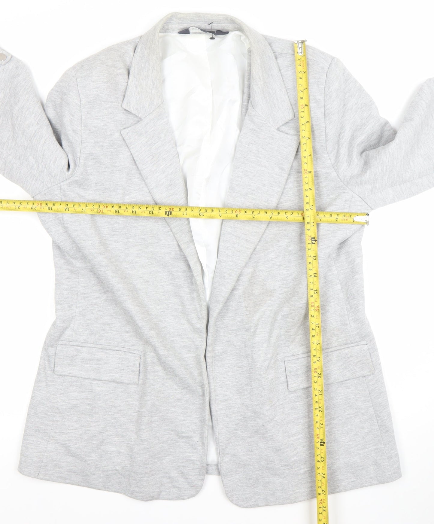 SOSANDAR Womens Grey Size 12 Classic Blazer Jacket