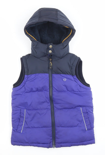 FatFace Boys Blue Hooded Puffer Gilet 6-7 Years Winter Jacket