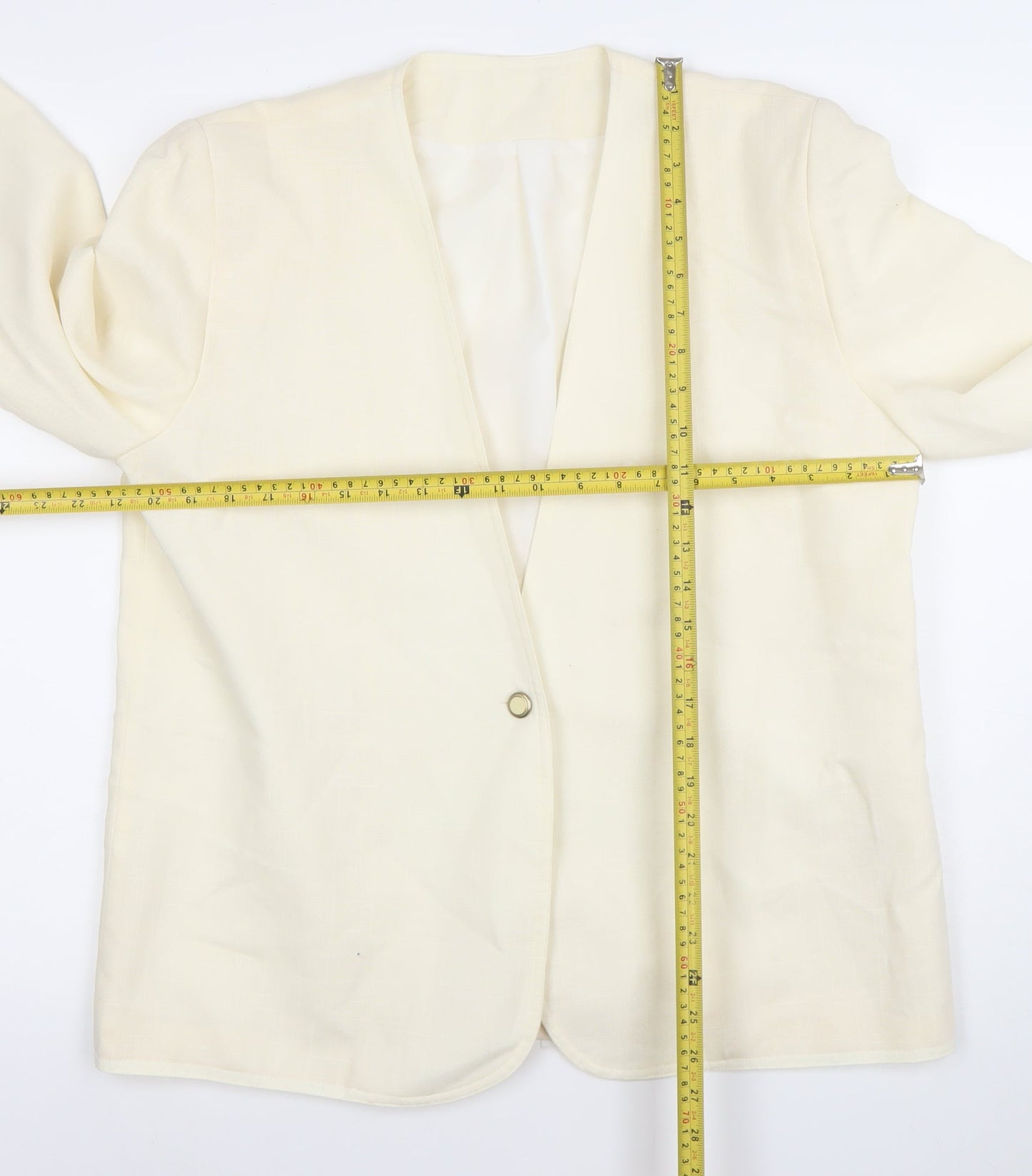 Fable Women’s Ivory Blazer Size 16 Single-Breasted Lightweight Jacket