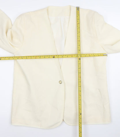 Fable Women’s Ivory Blazer Size 16 Single-Breasted Lightweight Jacket
