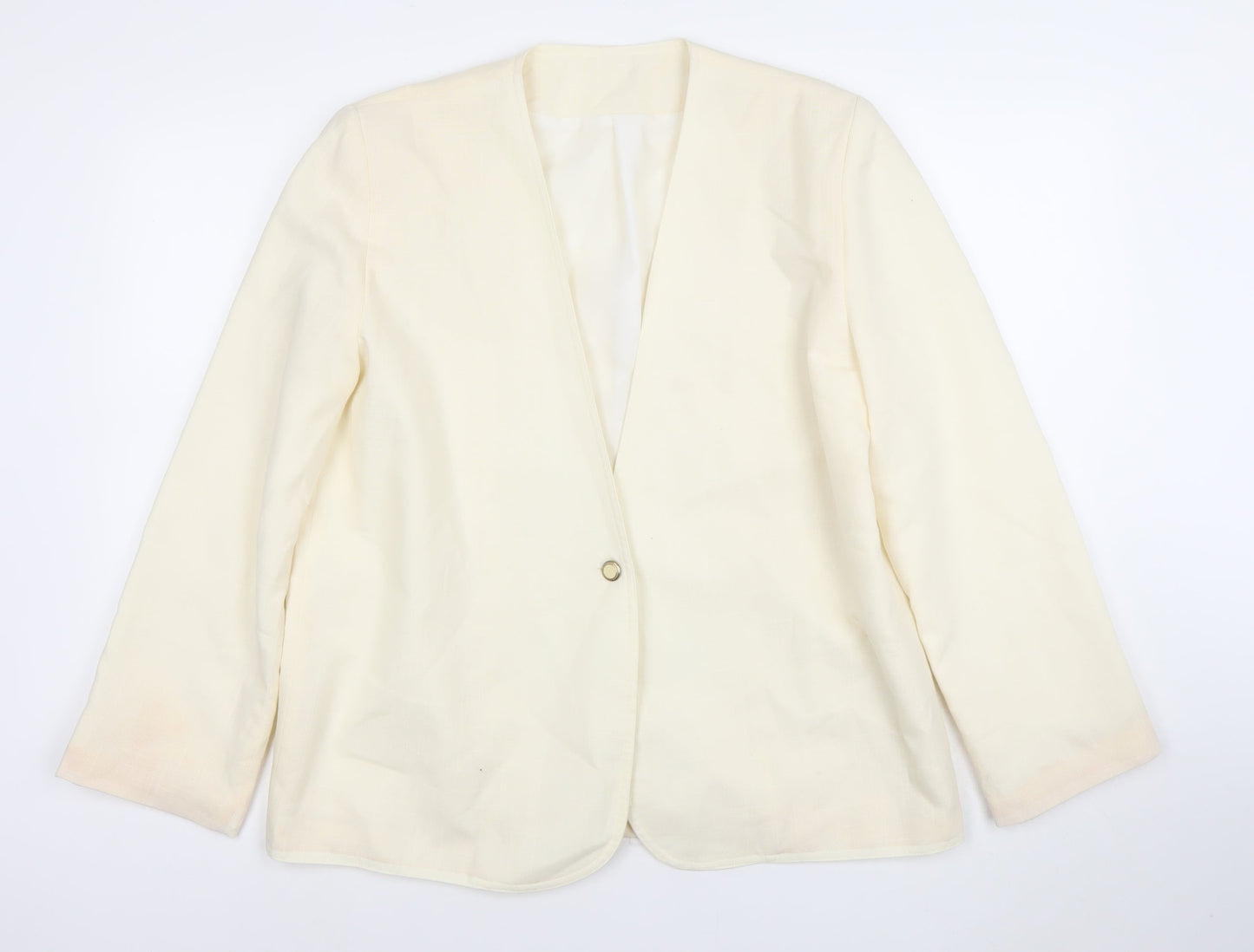 Fable Women’s Ivory Blazer Size 16 Single-Breasted Lightweight Jacket
