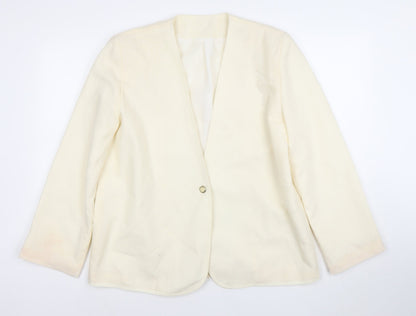 Fable Women’s Ivory Blazer Size 16 Single-Breasted Lightweight Jacket