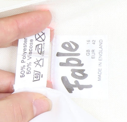 Fable Women’s Ivory Blazer Size 16 Single-Breasted Lightweight Jacket