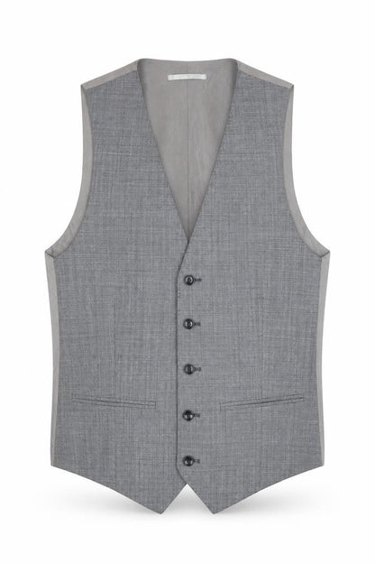 Corsivo Men's Grey 38R Wool Waistcoat Classic Formal