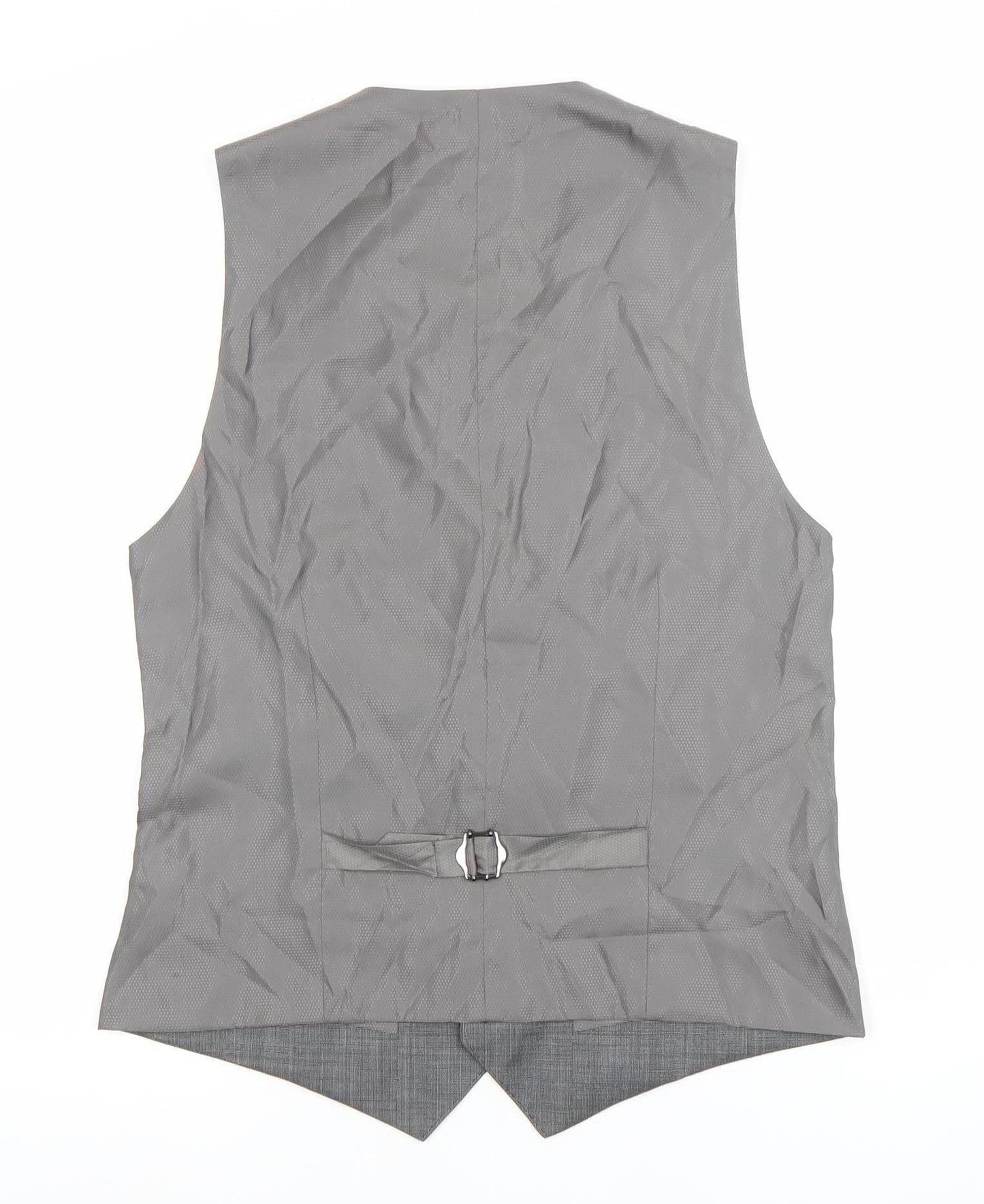 Corsivo Men's Grey 38R Wool Waistcoat Classic Formal