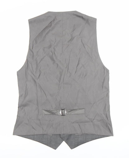 Corsivo Men's Grey 38R Wool Waistcoat Classic Formal