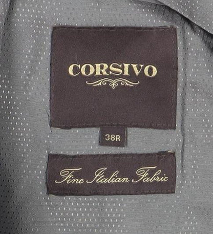 Corsivo Men's Grey 38R Wool Waistcoat Classic Formal