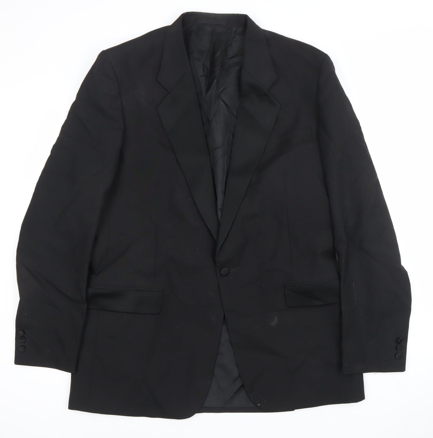 Moss Bros Men's Black 42L Classic Single-Breasted Blazer Jacket