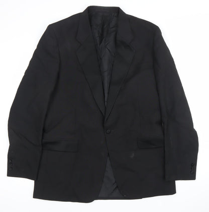 Moss Bros Men's Black 42L Classic Single-Breasted Blazer Jacket