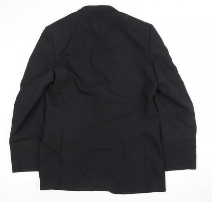 Moss Bros Men's Black 42L Classic Single-Breasted Blazer Jacket