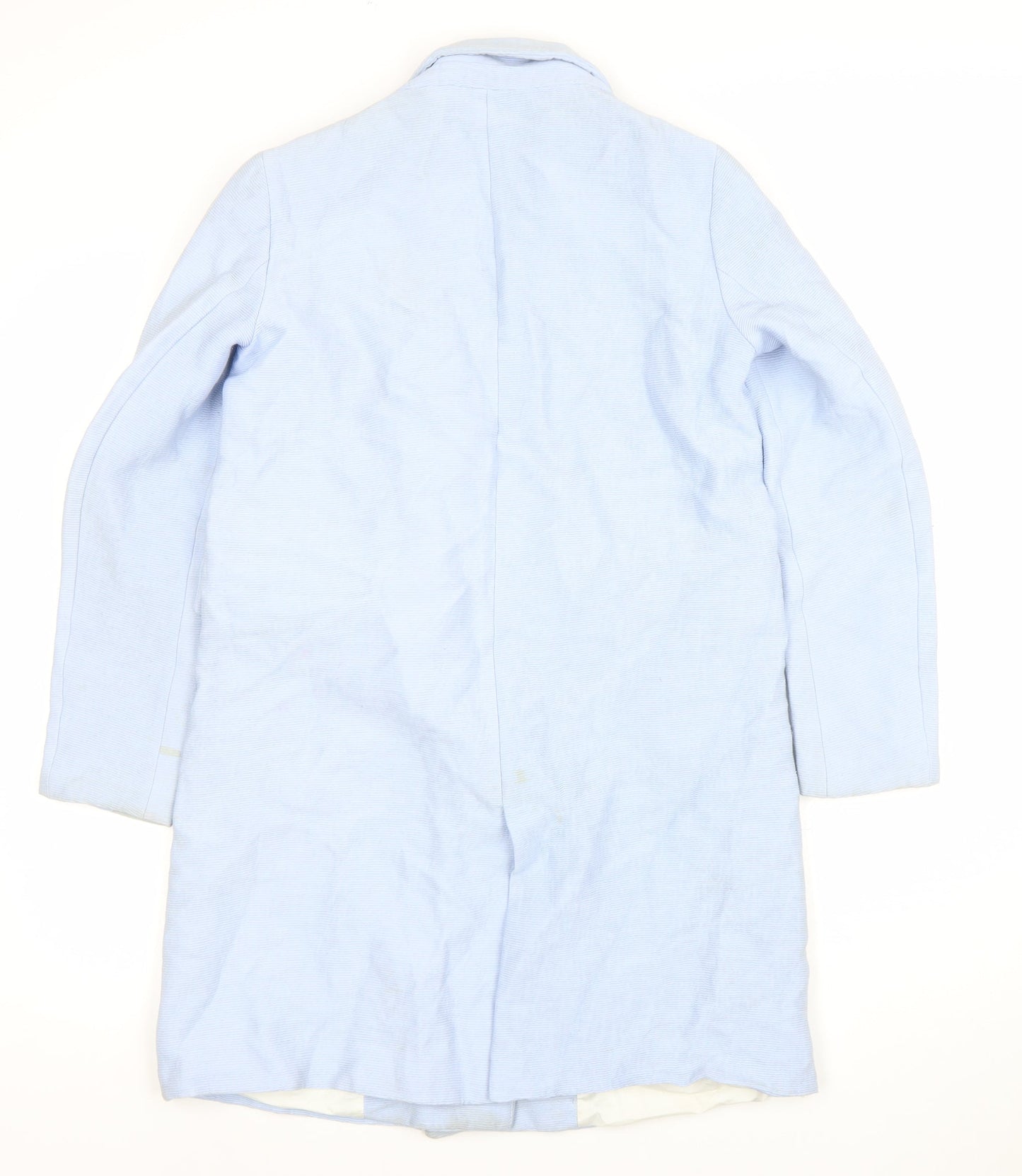 Zara Basic Women’s Blue Double-Breasted Long Blazer Coat Size 8