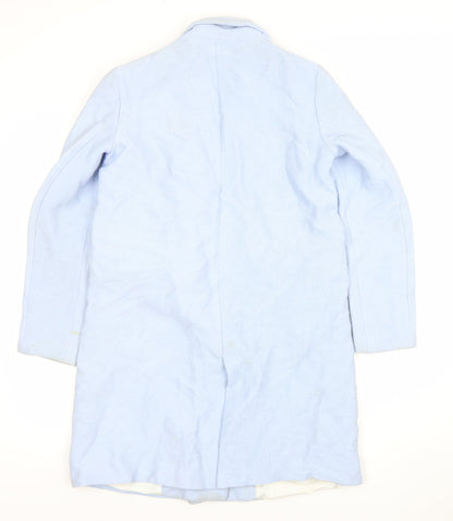Zara Basic Women’s Blue Double-Breasted Long Blazer Coat Size 8