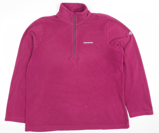 Craghoppers Women’s Pink Fleece Pullover 1/2 Zip Sweatshirt UK 14
