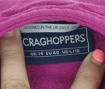 Craghoppers Women’s Pink Fleece Pullover 1/2 Zip Sweatshirt UK 14