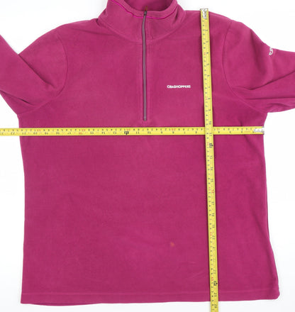 Craghoppers Women’s Pink Fleece Pullover 1/2 Zip Sweatshirt UK 14