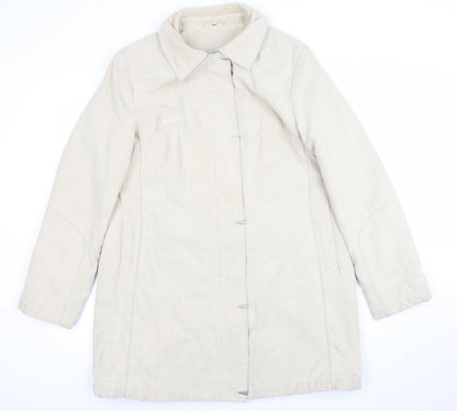 Klass Collection Women's Beige Mid-Length Lined Polyester Overcoat M