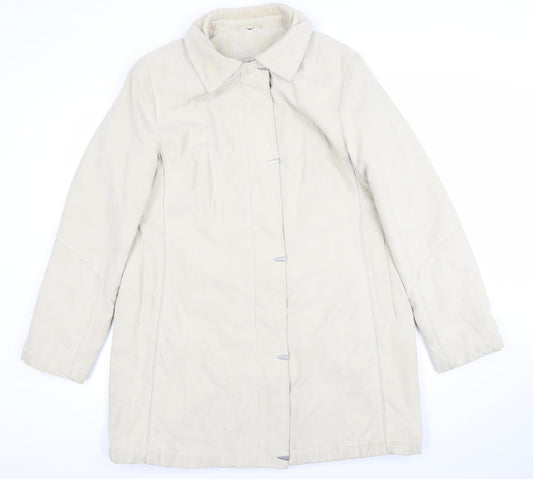 Klass Collection Women's Beige Mid-Length Lined Polyester Overcoat M