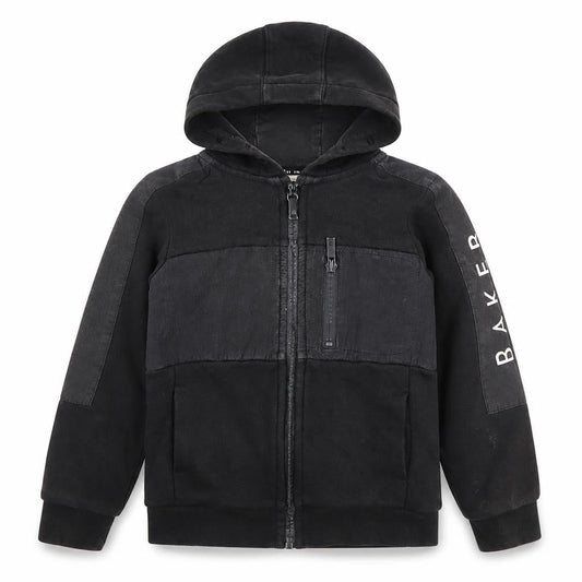 Ted Baker Boys Black Full Zip Hoodie 5 Years Cotton Blend Logo Detail
