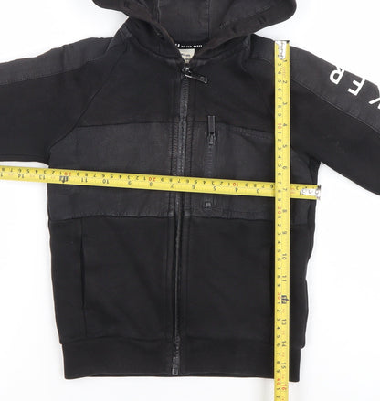 Ted Baker Boys Black Full Zip Hoodie 5 Years Cotton Blend Logo Detail