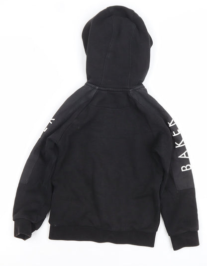 Ted Baker Boys Black Full Zip Hoodie 5 Years Cotton Blend Logo Detail