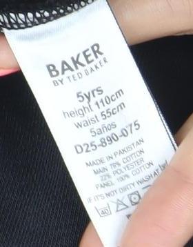 Ted Baker Boys Black Full Zip Hoodie 5 Years Cotton Blend Logo Detail