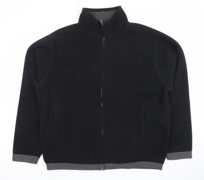 DX Active Men's Black Fleece Full Zip Jacket Size L Regular Fit