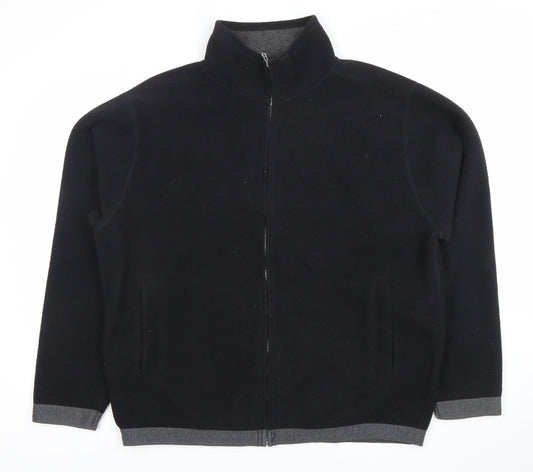 DX Active Men's Black Fleece Full Zip Jacket Size L Regular Fit